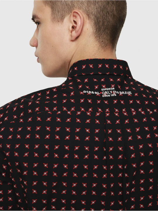 S-Akura Long-sleeved Cotton Shirt Burgundy