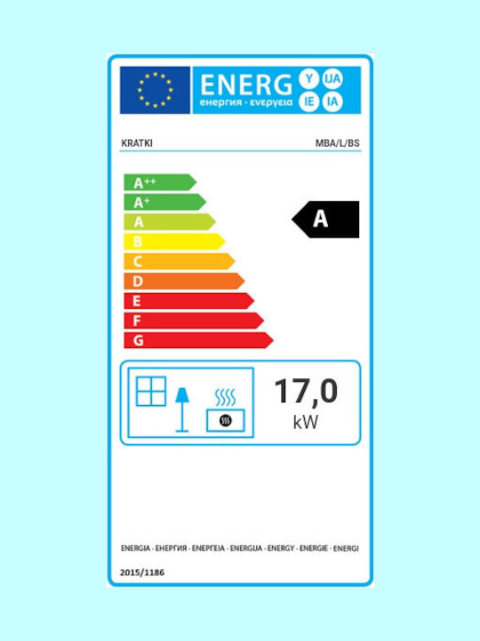 Kratki MBA L BS Kaminofen Holz 17kW Linke Ecke mit einer zu öffnenden Tür