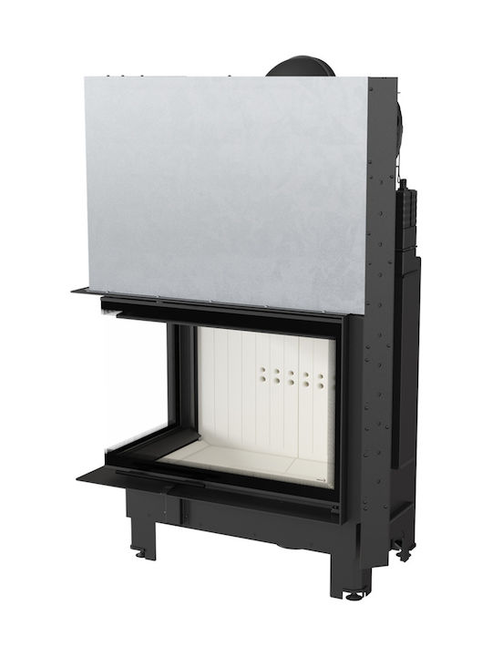 Kratki MBA L BS Guillotine Kaminofen Holz 17kW Linke Ecke mit Schiebetür Geschlossenes Ausdehnungsgefäß