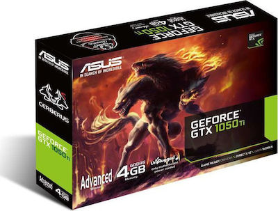 Asus GeForce GTX 1050 Ti 4GB GDDR5 Cerberus Κάρτα Γραφικών