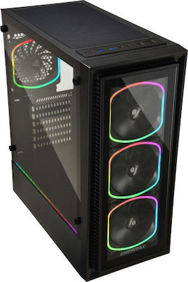 Enermax Starryfort SF30 Gaming Midi Tower Computer Case with Window Panel and RGB Lighting Black