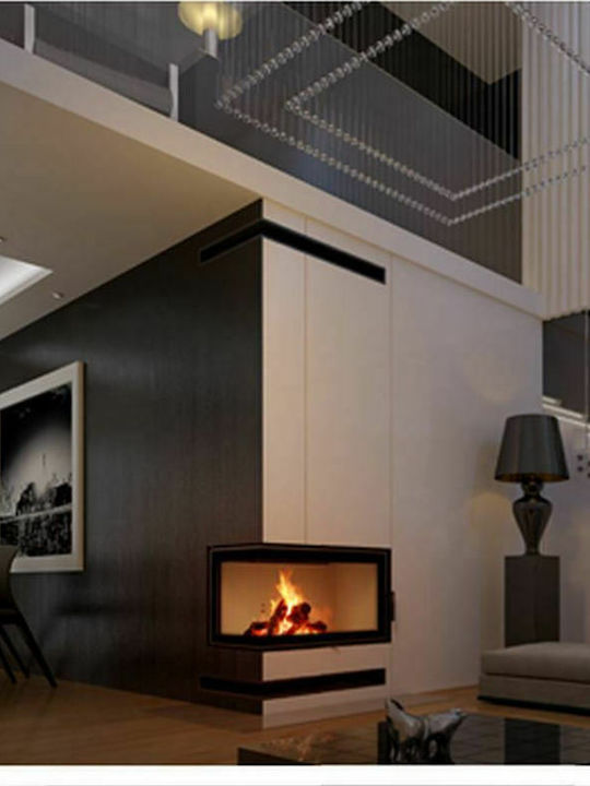 Kratki MBO P BS G Wood Fireplace Insert with Left Corner Window 15kW