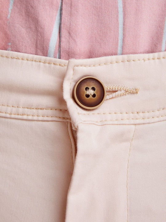 MARCO Pantaloni Chino Elastic cu Croială Slim Roz / Argintiu Peony