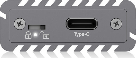 Icy Box Θήκη για Σκληρό Δίσκο M.2 PCI Express NVME με σύνδεση USB 3.1 Type-C σε Γκρι χρώμα