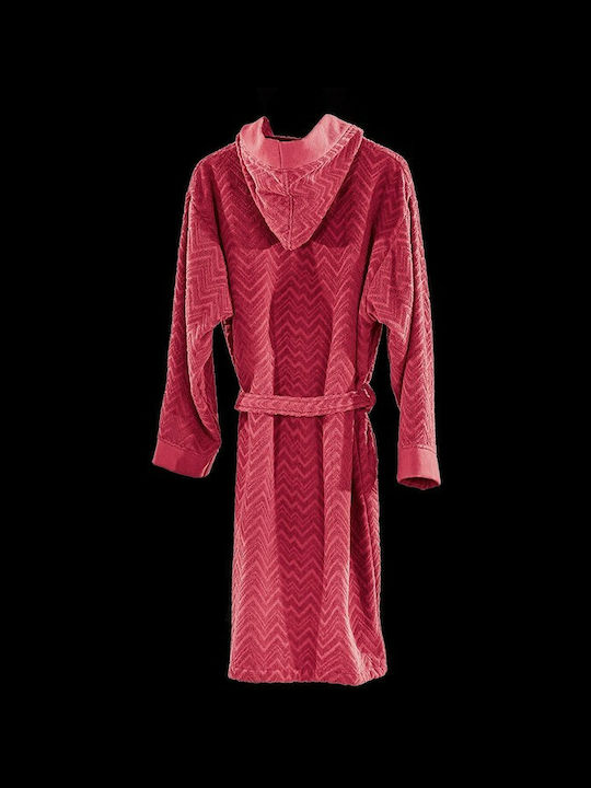 Guy Laroche Palacio Women's Hooded Bathrobe Ruby