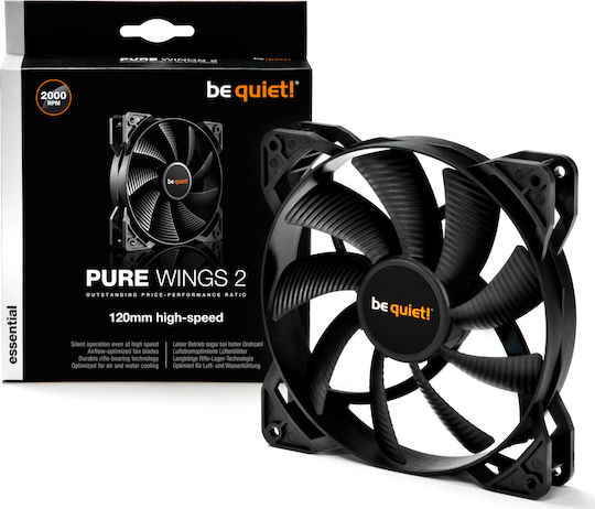 Be Quiet Pure Wings 2 High-Speed Case Fan 120mm (2000rpm / 65.51cfm) Χωρίς Led Φωτισμό και Σύνδεση 3-Pin