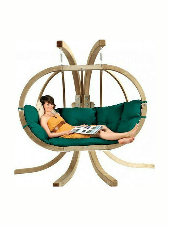 Globo Royal Nest 3 Sitze Hölzernes L176xB72xH118cm Verde