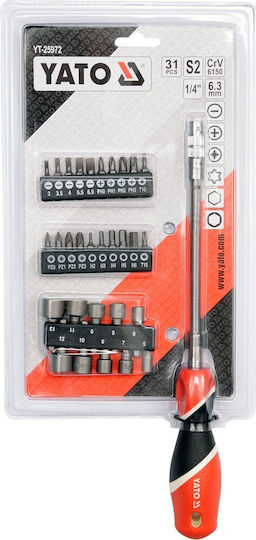 Yato Screwdriver Socket with 31 Interchangeable Tips