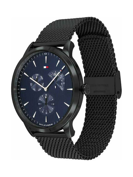 Tommy Hilfiger Brad Watch Chronograph Battery with Black Metal Bracelet
