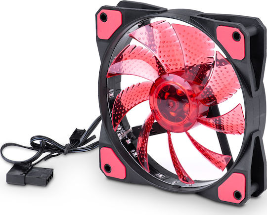 Akyga AW-12C 120mm 3-Pin Red Lighting Case Fan