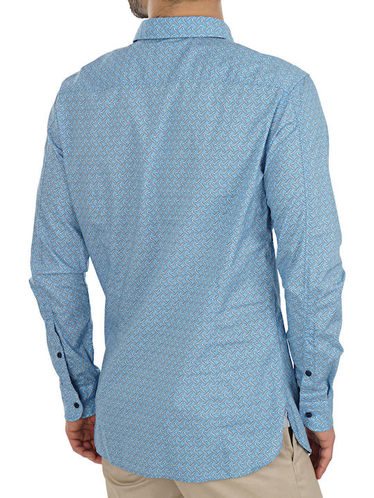 Hugo Boss Men's Shirt Long Sleeve Cotton Light Blue