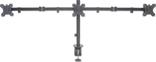 Manhattan Stand Desk Mounted for 3 Monitors up to 27" with Arm (461658)