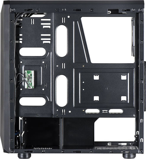 Inter-Tech C-3 SAPHIR Gaming Midi Tower Κουτί Υπολογιστή με Πλαϊνό Παράθυρο και RGB Φωτισμό Μαύρο