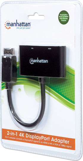 Manhattan 2-in-1 4K DisplayPort Adapter