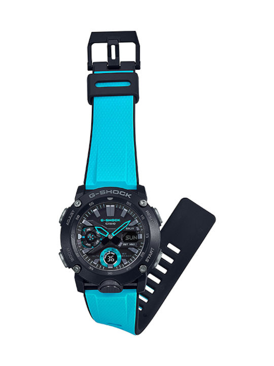 Casio G-Sport Ρολόι Χρονογράφος Μπαταρίας με Καουτσούκ Λουράκι σε Μπλε χρώμα