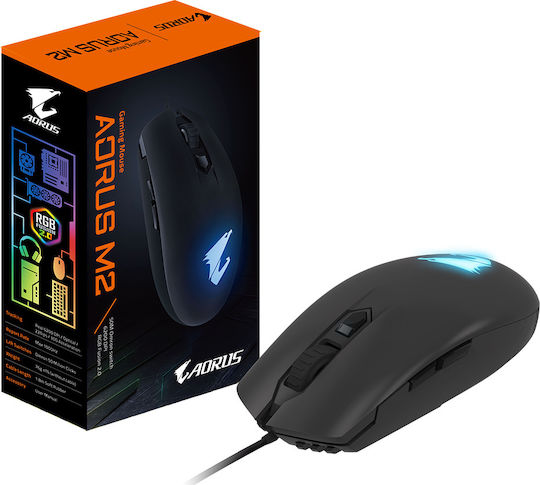 Gigabyte Aorus M2 RGB Геймърска Мишка 6200 DPI Черен