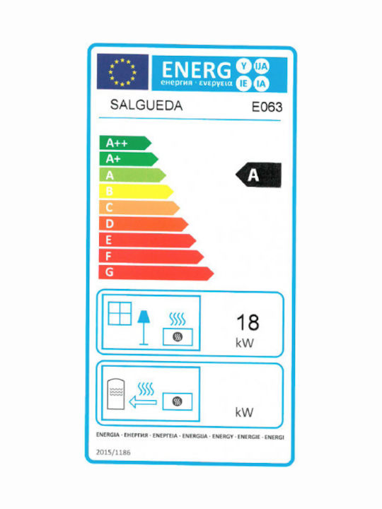 Salgueda Insert 800 GV Kaminofen Kassette Holz Warmluft Lüftungskanäle 18kW Gerade mit einer zu öffnenden Tür Geschlossenes Ausdehnungsgefäß