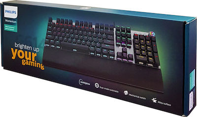 Philips Gaming Μηχανικό Πληκτρολόγιο με Custom Blue διακόπτες και Φωτιζόμενα πλήκτρα