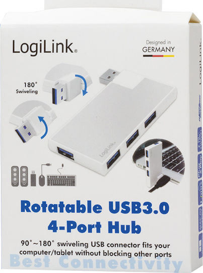 LogiLink Hub USB 3.0 Cu 4 Porturi USB-A Argintiu