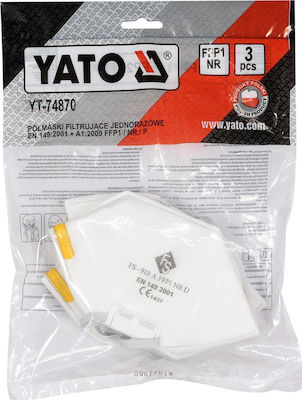 Yato Mask Half Face with FFP1 Protective Filter Μάσκα FFP1 3pcs