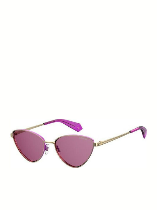 Polaroid Women's Sunglasses with Gold Metal Frame and Purple Polarized Lens PLD6071/S/X S9E/0F