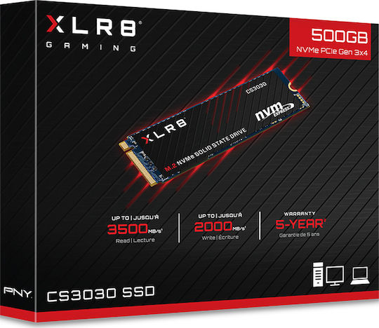 PNY CS3030 SSD 500GB M.2 Mit PCI Express 3.0 Verbindung M280CS3030-500-RB