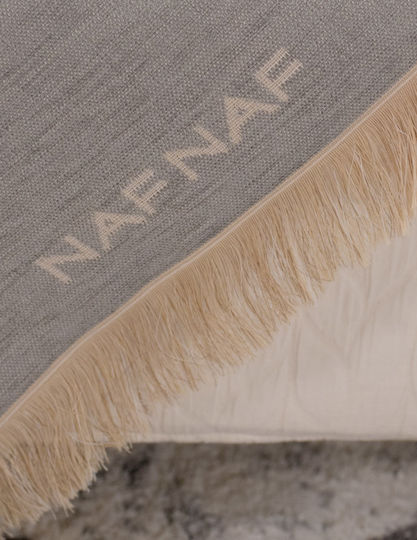Naf Naf 358/127 Ριχτάρι Πολυθρόνας Chenille 180x180εκ. Light Grey