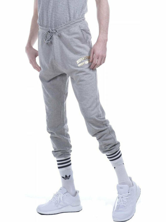 Body Action Herren-Sweatpants Light Grey Melange