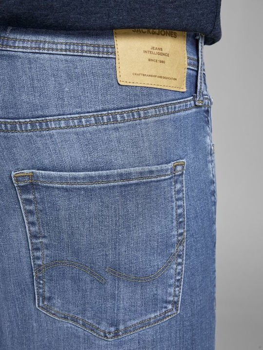 Men's Jeans Pants Elastic with Slim Tapered Fit Blue Denim