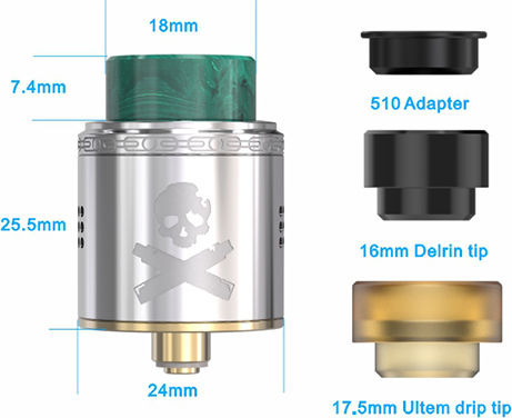 Vandy Vape Bonza Ατμοποιητής Ηλεκτρονικού Τσιγάρου RDA 26.5mm Matte Black