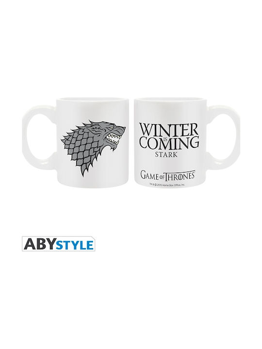 Abysse Game Of Thrones Pack Stark Espresso Mug + Keychain + Glass Ceramic Cup White 110ml ABYPCK131