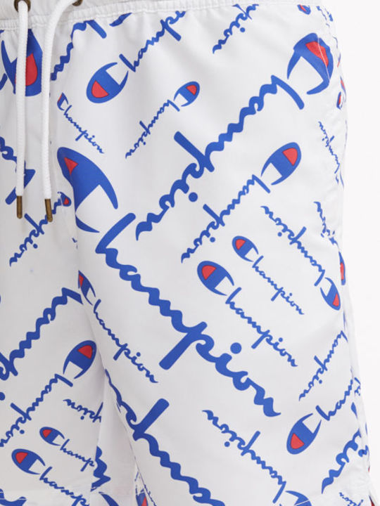 Men's Swimwear Shorts White with Patterns