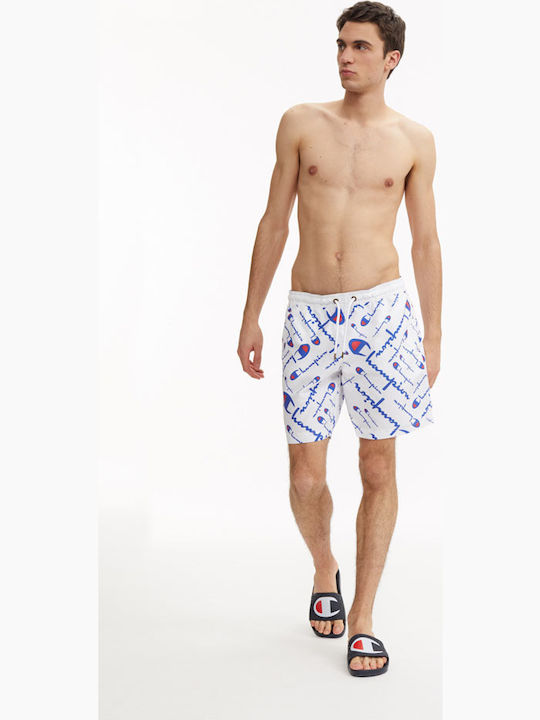 Men's Swimwear Shorts White with Patterns