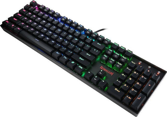 Redragon K551 RGB Mitra Гейминг Механична Клавиатура с Синьо по поръчка суичове и RGB подсветка (Английски US) Черен