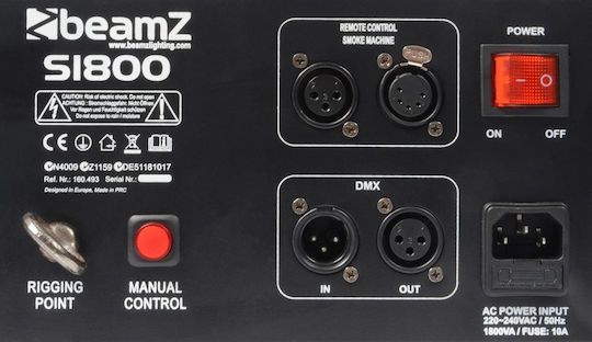 BeamZPro S1800 Fog Machine 1800W Wired Remote Compatible with DMX Control