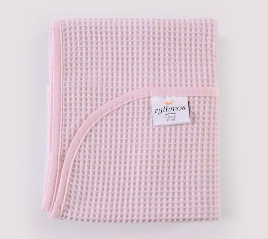 Rythmos Decke Wickeltücher für Kinderzimmer Sweety Waffel Rosa 80x90cm