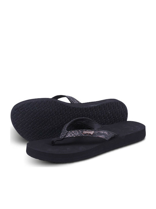 Reef Star Cushion Sassy Frauen Flip Flops in Schwarz Farbe