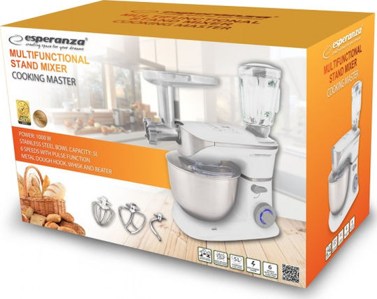 Esperanza Mixează 1000W cu Vas din Oțel Inoxidabil 5lt