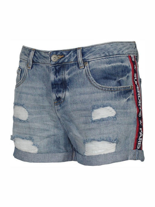 Steph Boyfriend Women's Jean Shorts Blue