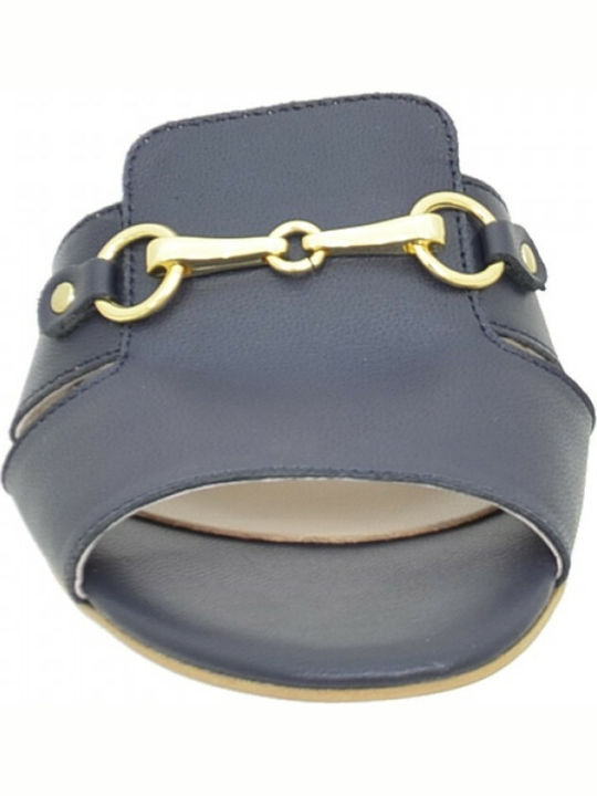 Leder Damen Sandalen in Marineblau Farbe