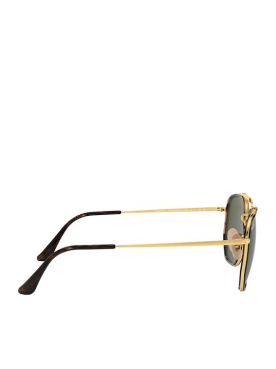 Ray Ban The Marshal II Unisex Sunglasses with Gold Tartaruga Metallic Frame and Green Mirror Lens RB3648M 001