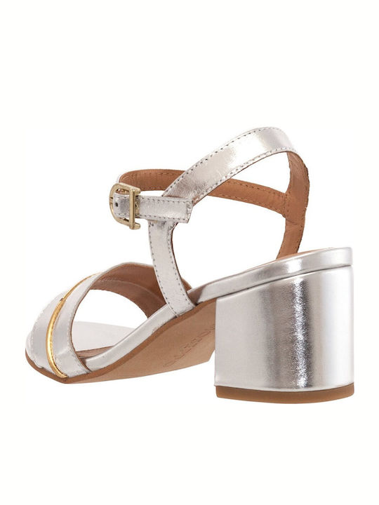 Leder Sandalen Silber