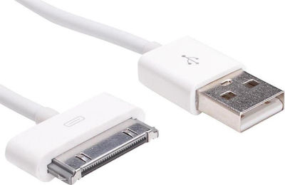 Akyga USB to 30-Pin Cable Λευκό 1m (AK-USB-08)