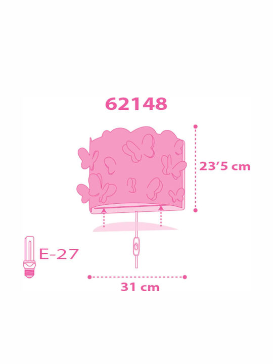 Ango Plastic Kids Wall Light Butterfly
