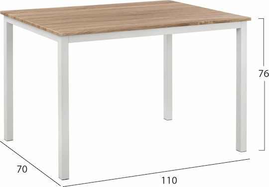 Sonama Маса за Трапезария Дървена с Метална Рамка 110x70x76см.