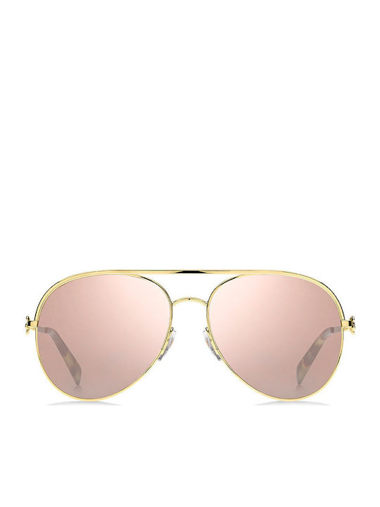 Marc Jacobs Daisy Sonnenbrillen mit Gold Rahmen und Rosa Spiegel Linse MARC 2/S J5G/0J