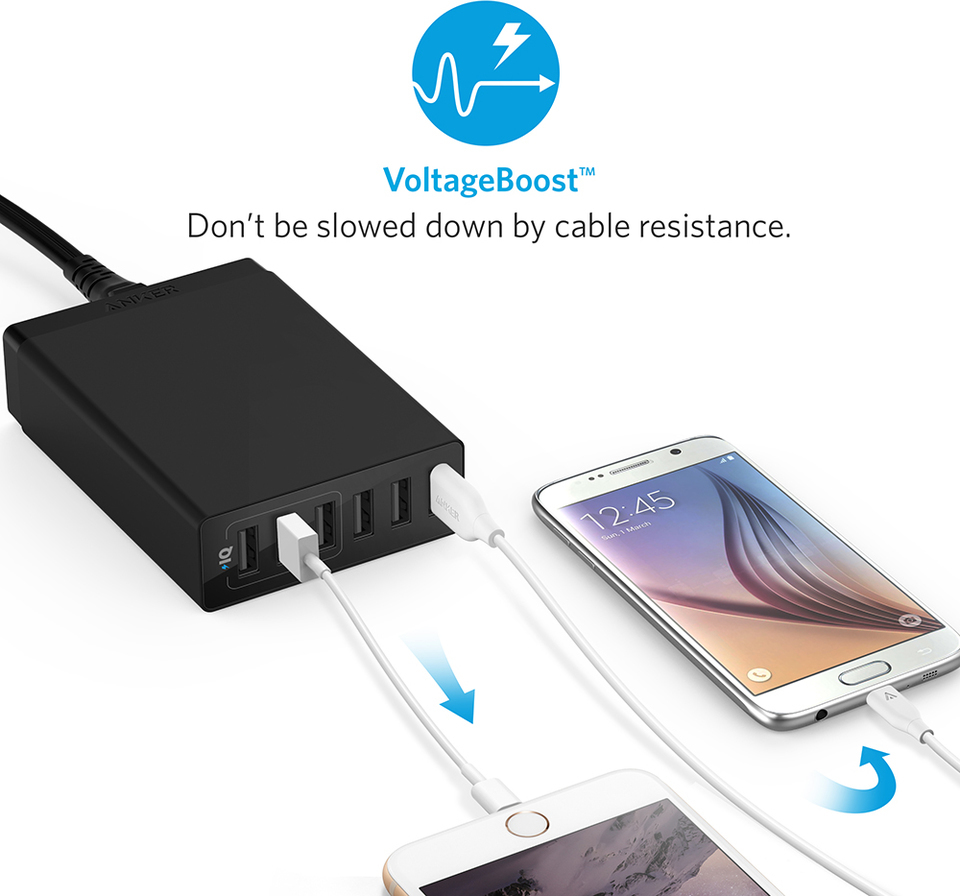 Anker 6x USB Charging Station Μαύρο (PowerPort 6 Lite) | Skroutz.gr