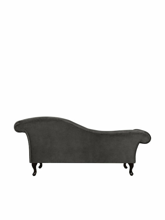 Niovi Vintage Șezlong Chesterfield Catifea Gri L189xL64xÎ84cm