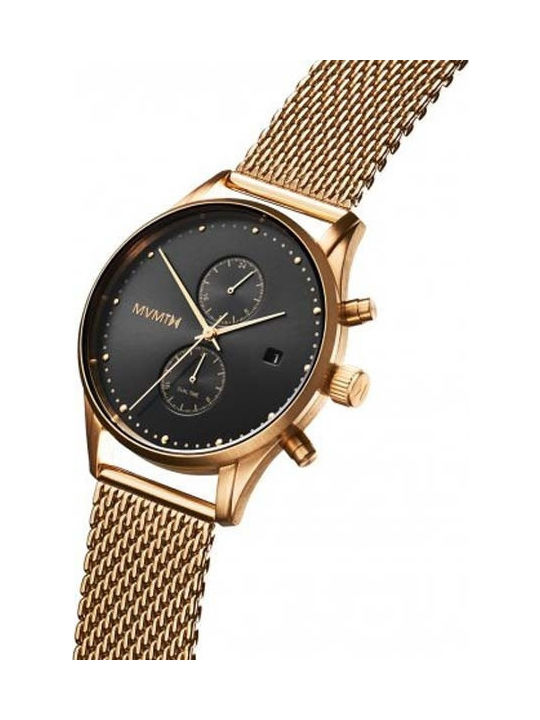 MVMT Voyager Watch Chronograph Battery with Gold Metal Bracelet