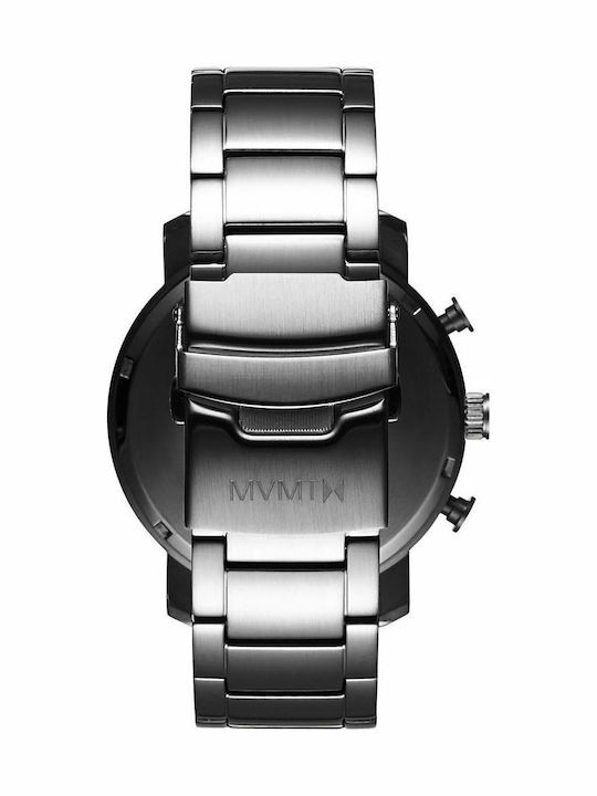 MVMT Chrono Ανδρικό Ρολόι 45mm Χρονογράφος Μπαταρίας με Ασημί Μεταλλικό Μπρασελέ